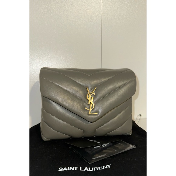 SAINT LAURENT YSL TOY LOULOU KHAKI GREY LIKE NEW - Picture 13 of 15